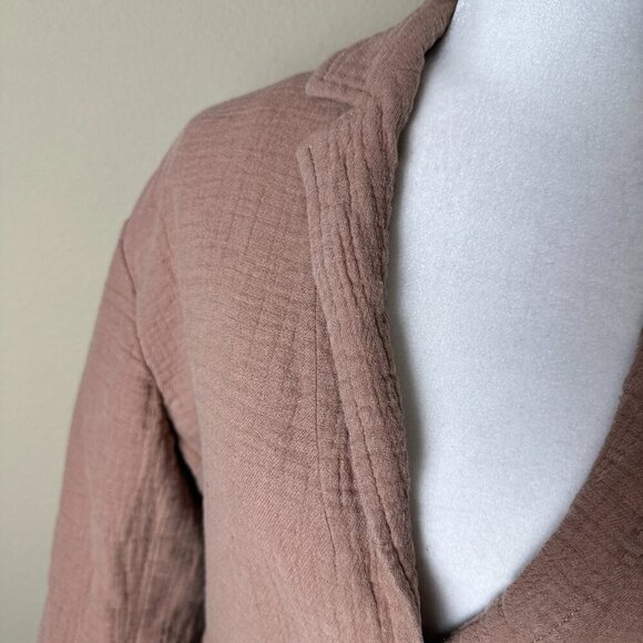 Madewell Linen Blend Gauze Neutral 2 Button Blazer Jacket Size Small - Picture 3 of 11